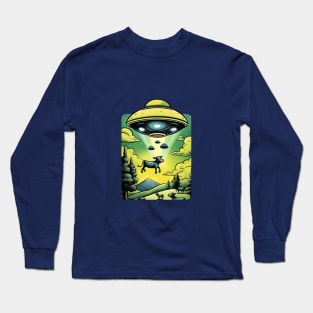 UFO Cow Abduction Long Sleeve T-Shirt
